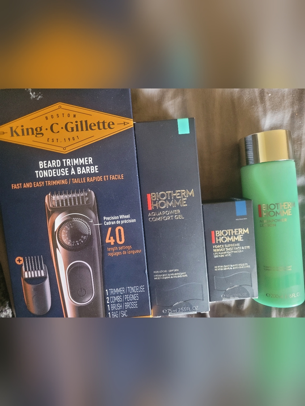 King C. Gillette Men’s Beard Trimmer with Biotherm Homme Skincare Set